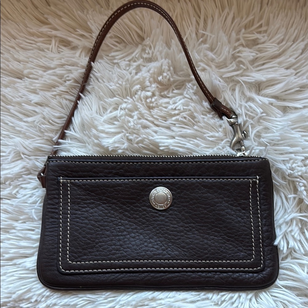 Coach Brown Leather Wristlet